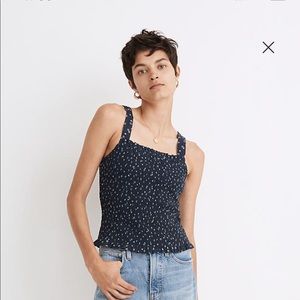 NWT Madewell Lucie smocked tank top in Bandana Flower Sz Small